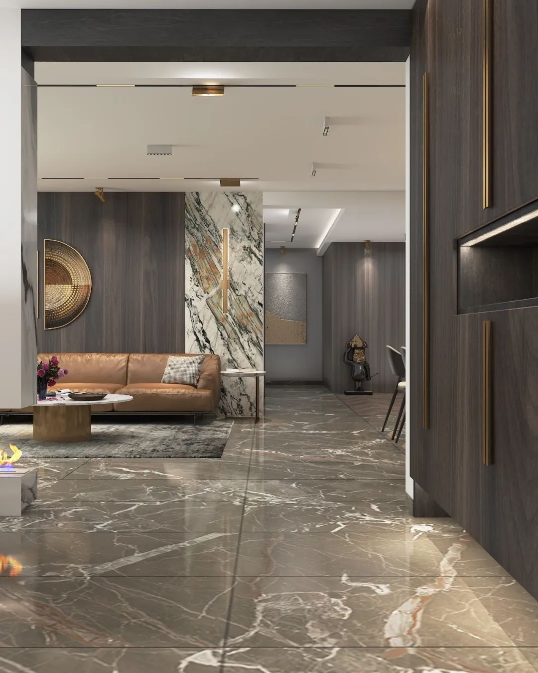 山水绿石韵,时尚简约中的奢华之家-14