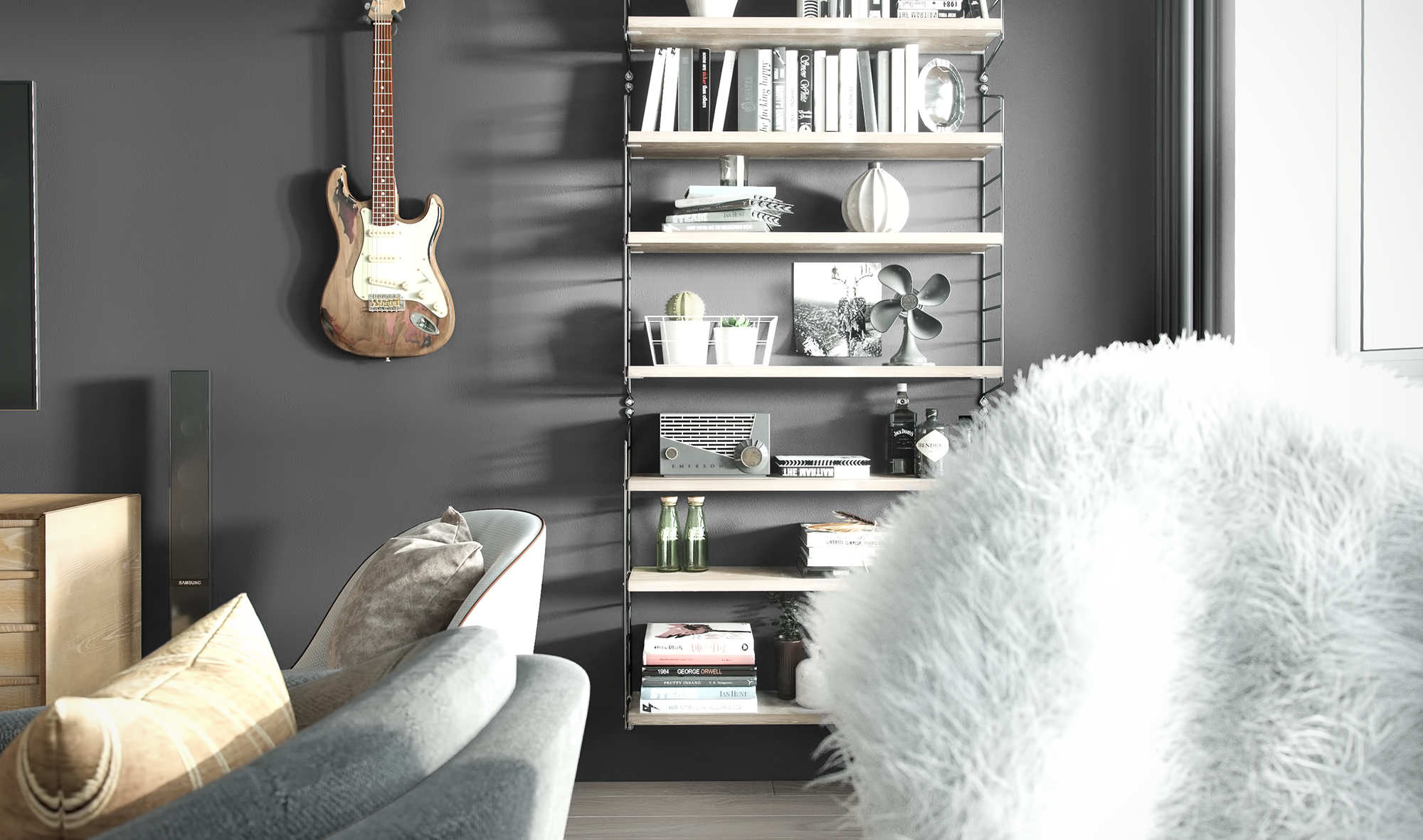 Living room and kitchen of a small apartment-8