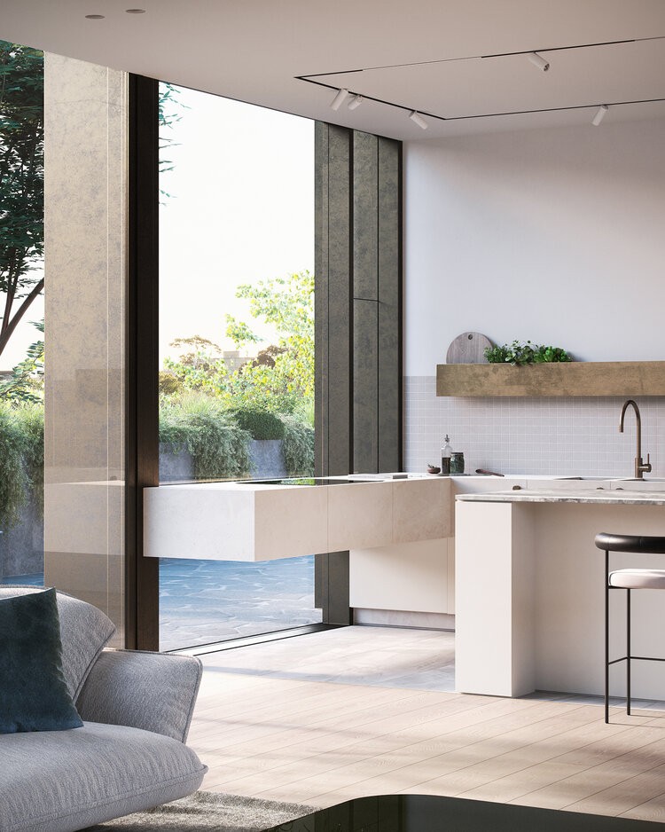 自然精致的公寓楼，开放式厨房和落地窗的完美结合-6