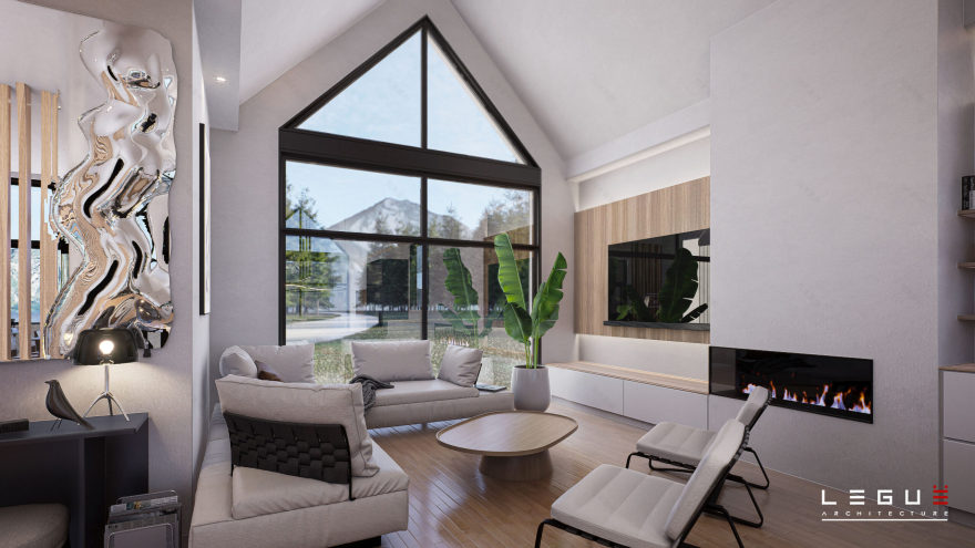 302号房屋平面图
注:Plan de maison常见意思是房屋平面图 ,Ë 在这里可能是输入错误,推测原文可能是 302 相关的编号 丨Leguë Architecture-25