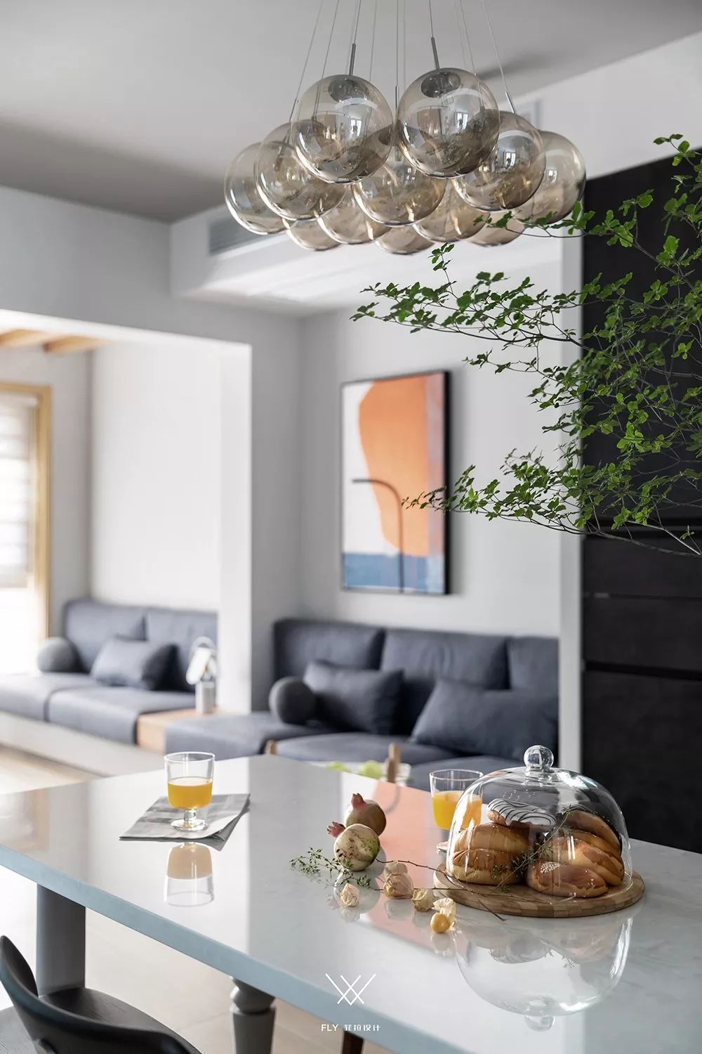 87 平三口之家，阳台变客厅，餐厨全开放，小家也能显得无限大-51