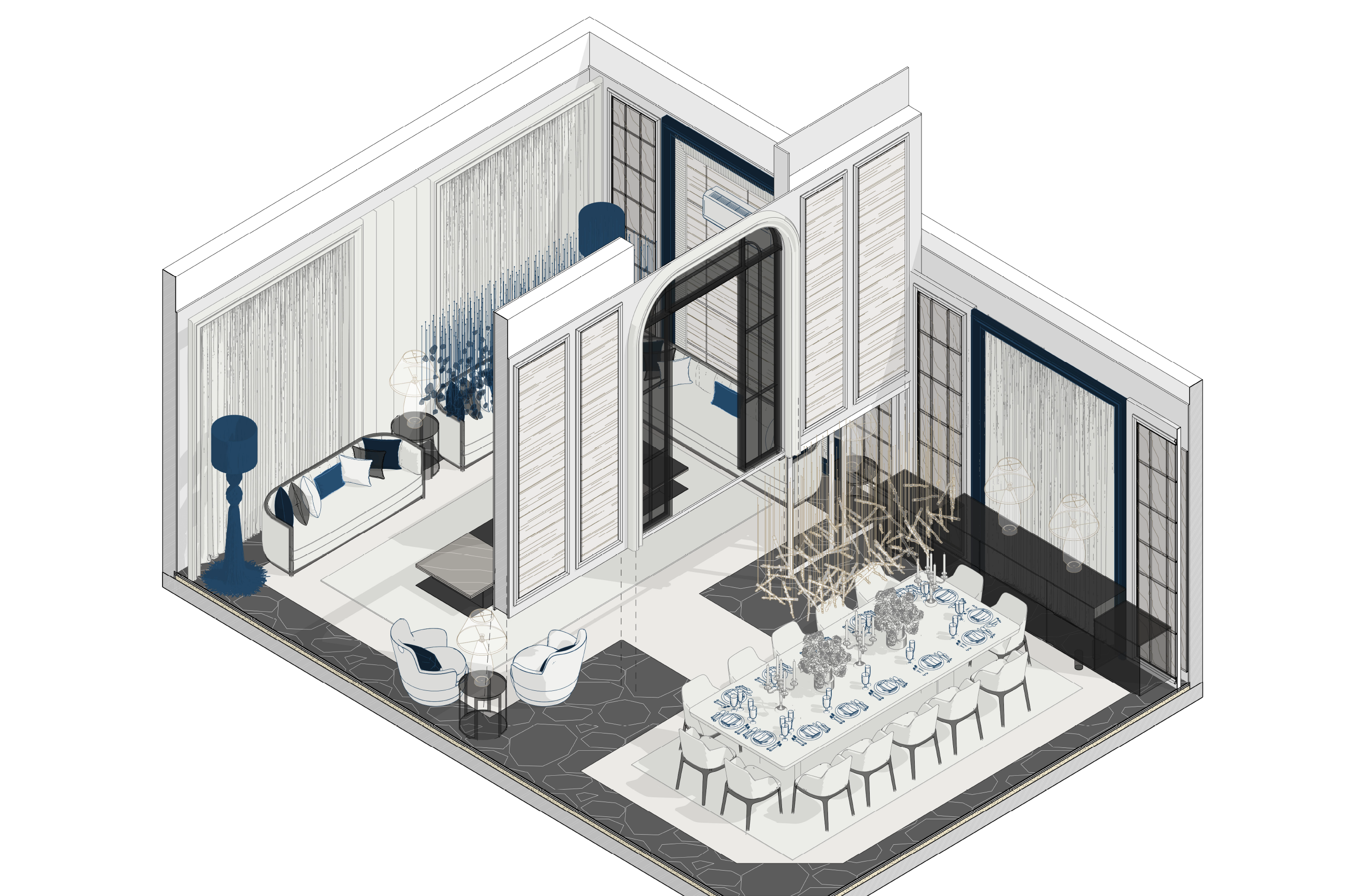 主议会厅及餐厅设计丨沙特阿拉伯丨DECOR&MORE STUDIO-19