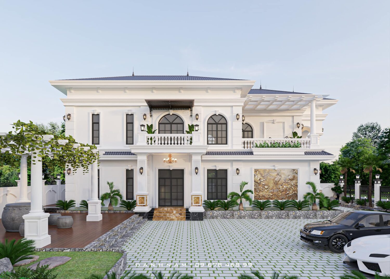 7102. Free Sketchup Villa Exterior Model Download-1