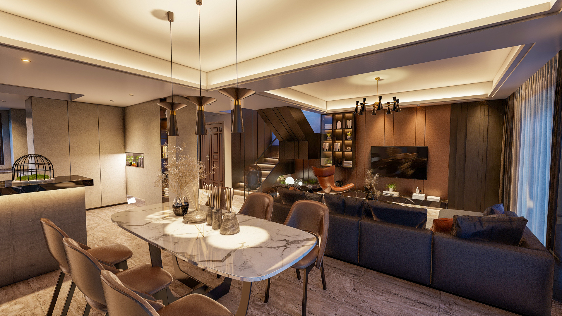 Interior Scene Villa Modern 250 meter-1