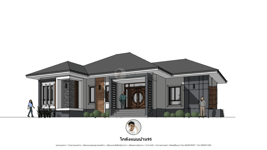 P  1746单层泰式坡顶现代风格住宅设计-11