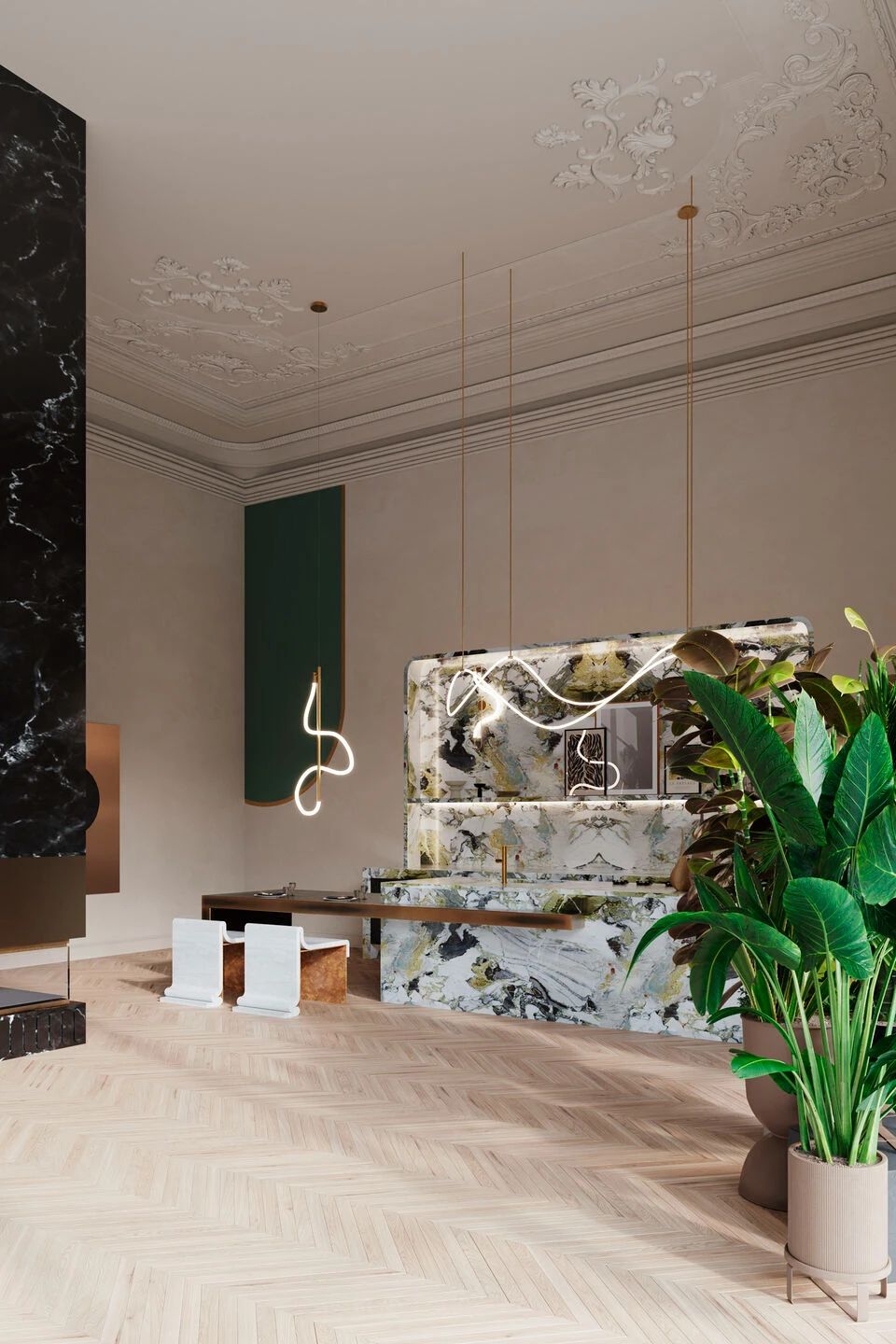 迪拜融合法式与中东气质的餐厨空间设计丨阿联酋迪拜丨Isabel Gómez Studio-13