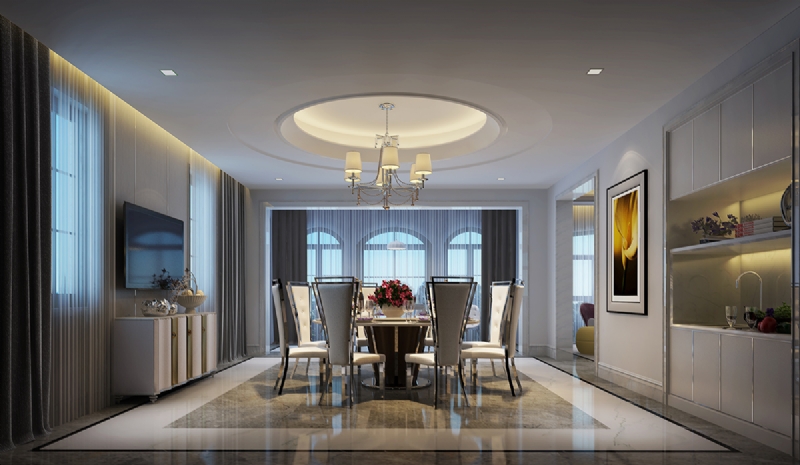 恒安德别墅装饰别墅样板间远洋拉维设计作品-4