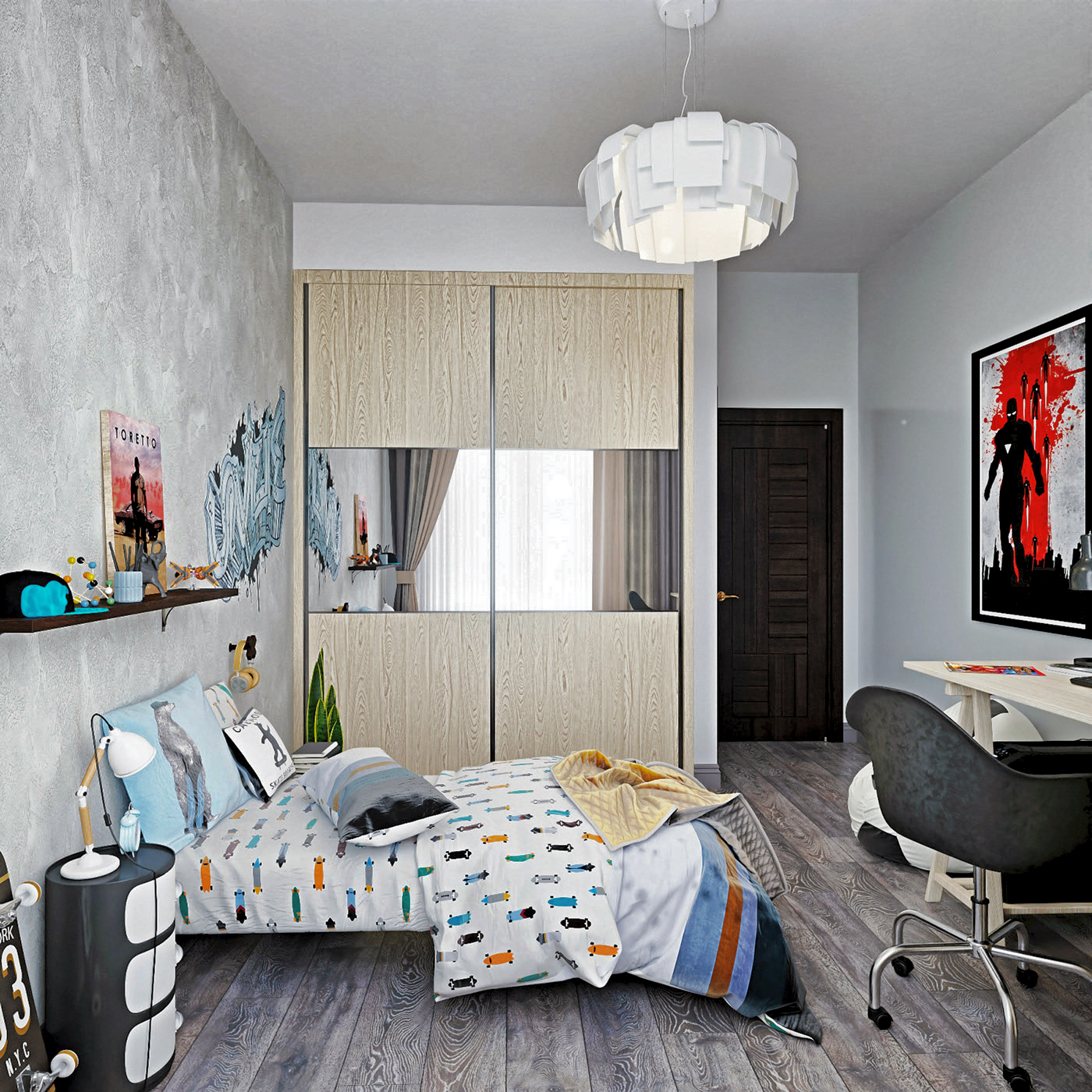 Визуализация комнаты подростка.-5