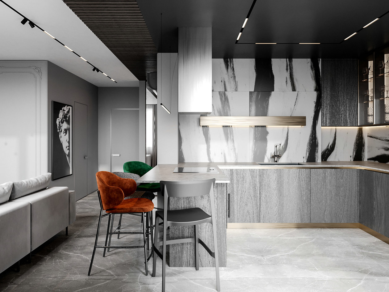 高级灰色系公寓设计-7