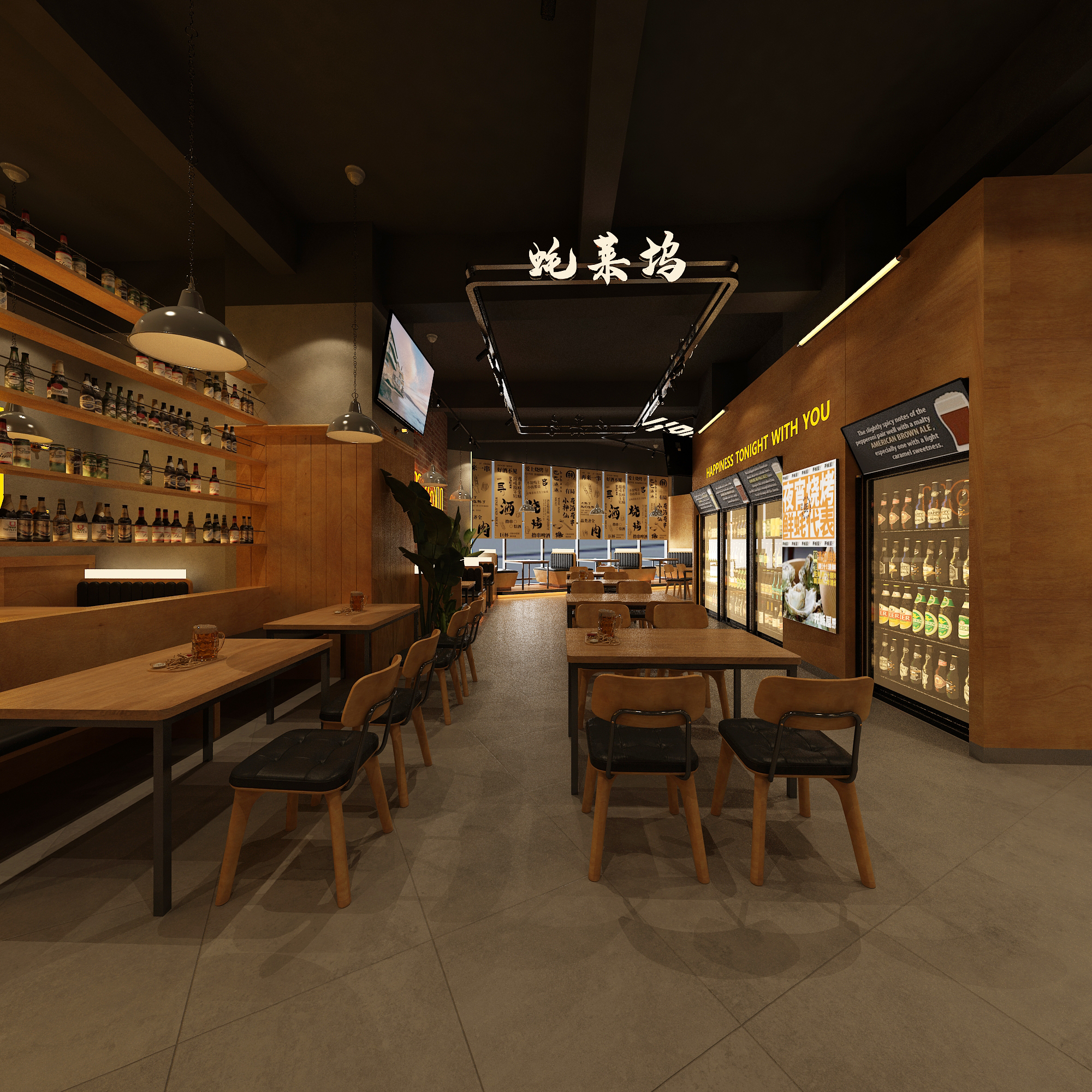 海口工业风餐酒吧设计-6