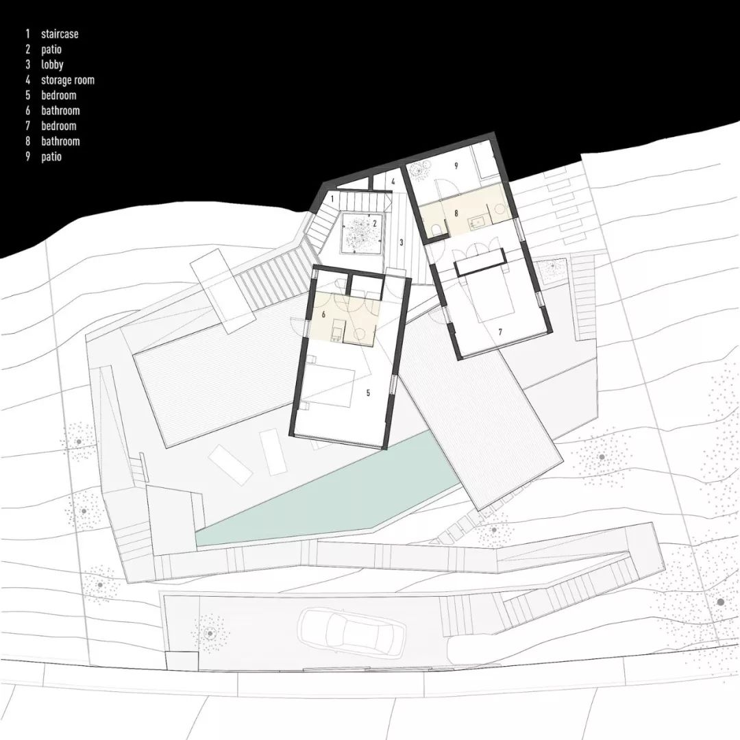 西班牙马略卡岛岩石山坡上的现代方盒子住宅-40
