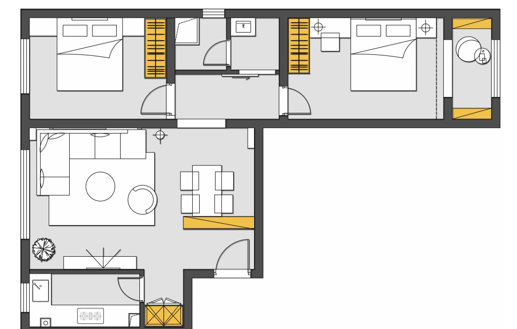 爱马仕橙碰撞 IT 精英,现代简约风平层设计-0