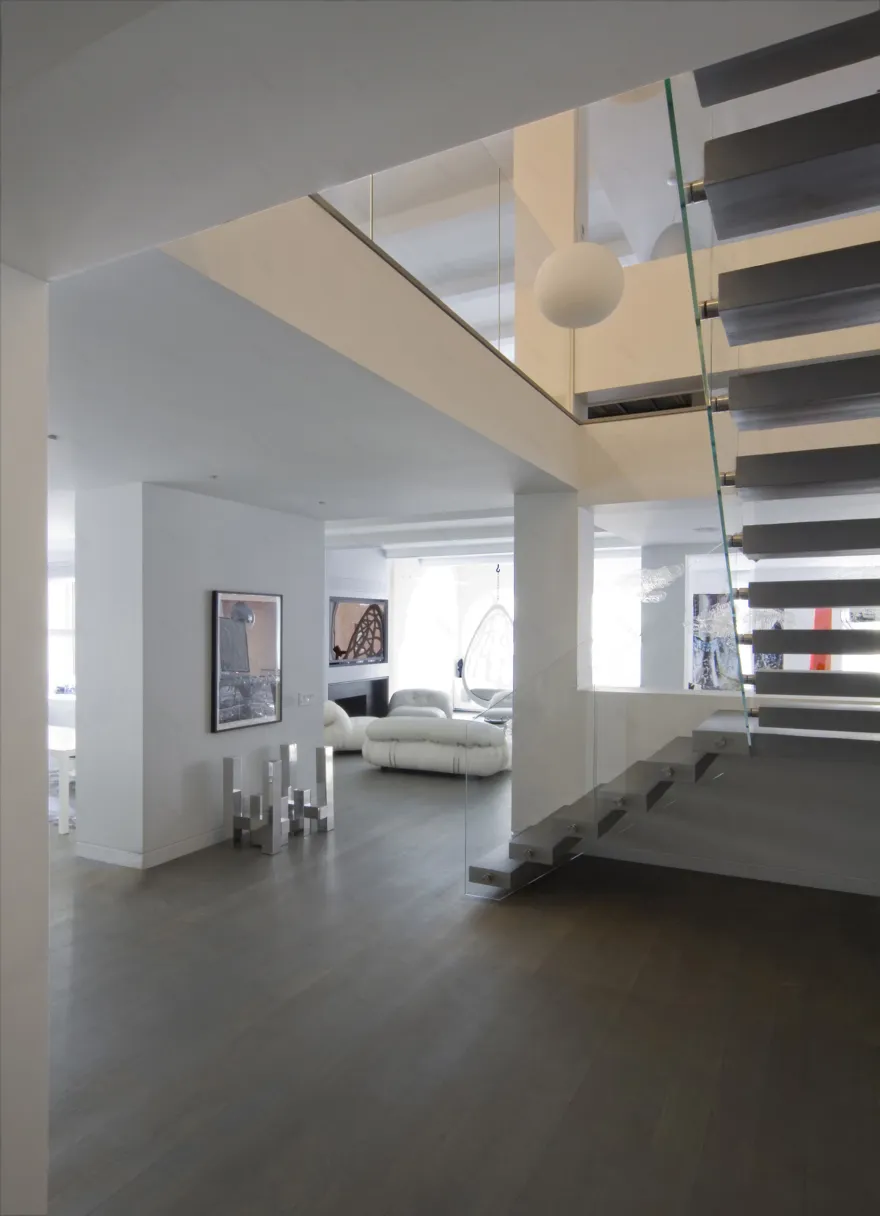 纽约 70 街复式公寓 | Space4Architecture 打造连通两层的无遮挡 loft 空间-8