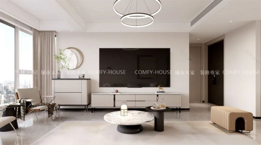 【海信观悦】139㎡丨不堆砌不浮夸,法式奶油风的‘简’与‘奢’平衡术-55