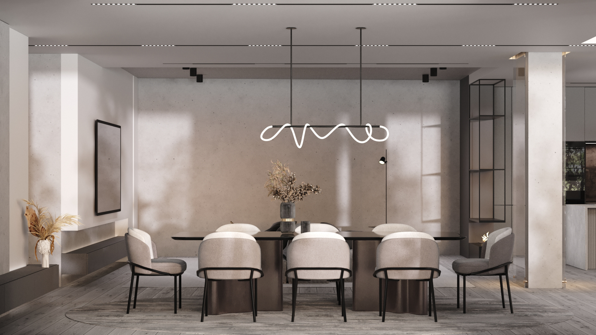 简约灰调子大空间设计-11