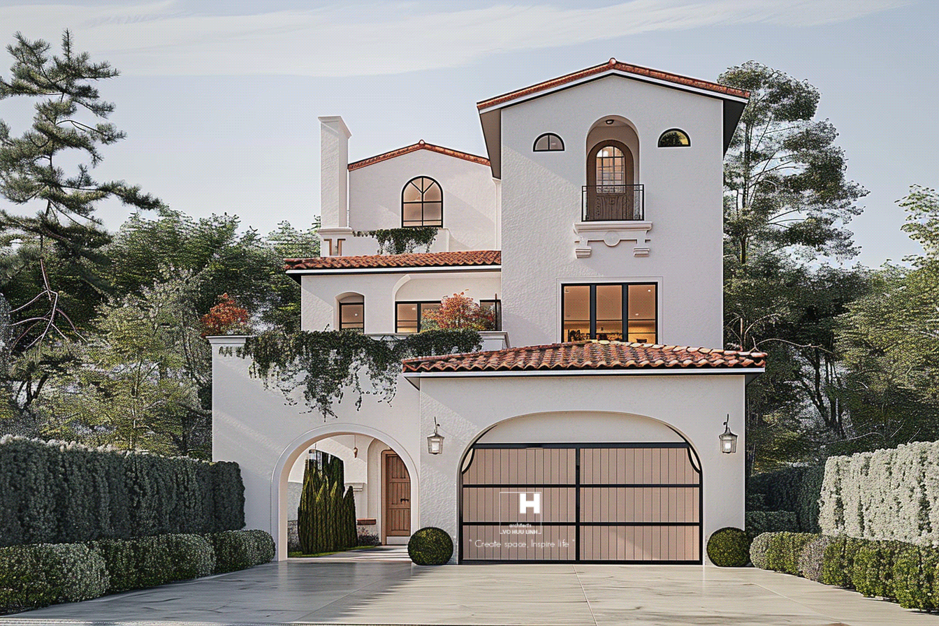 Biệt thự đẹp phong cách Tây Ban Nha-1