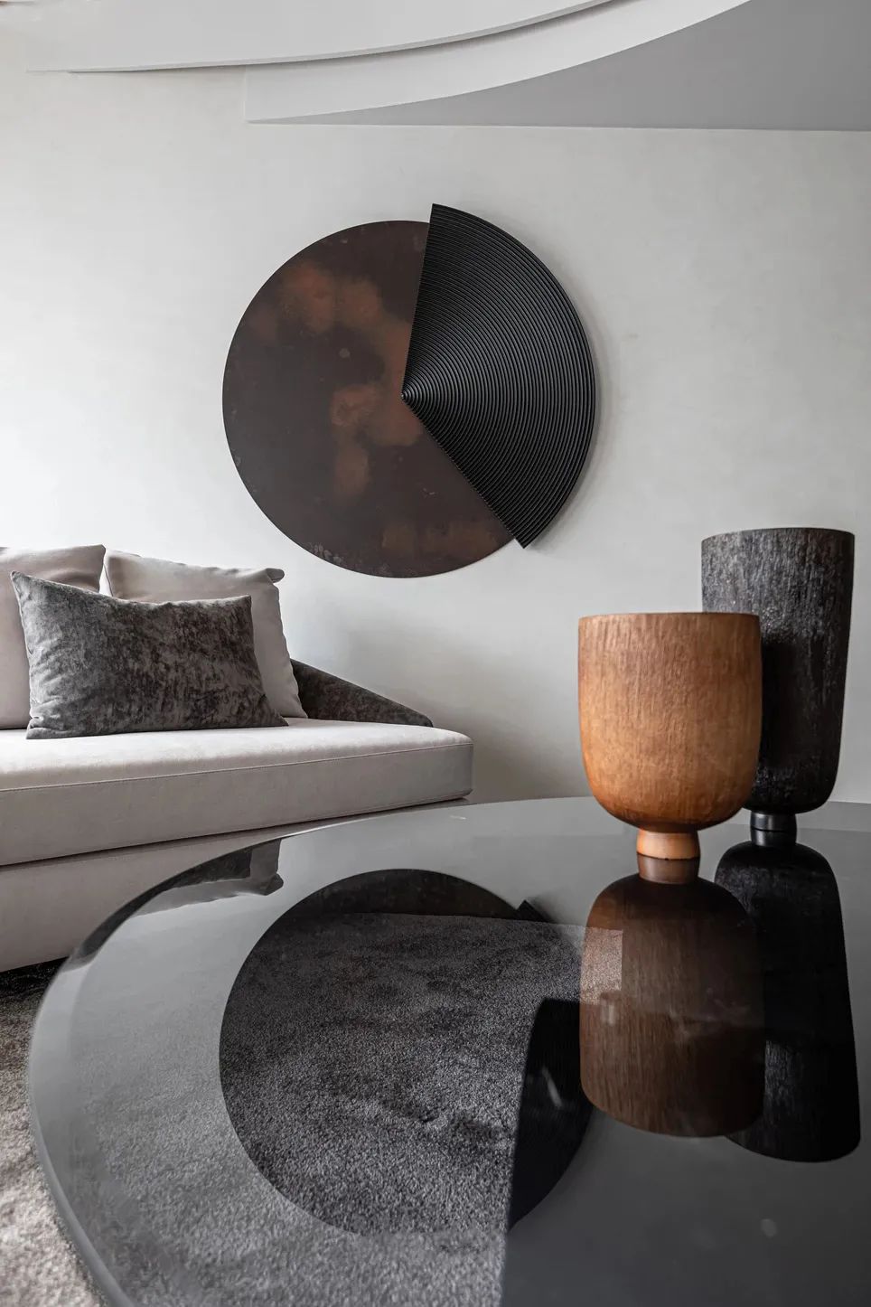 胡桃木+高级灰，纯粹而艺术的现代空间-21