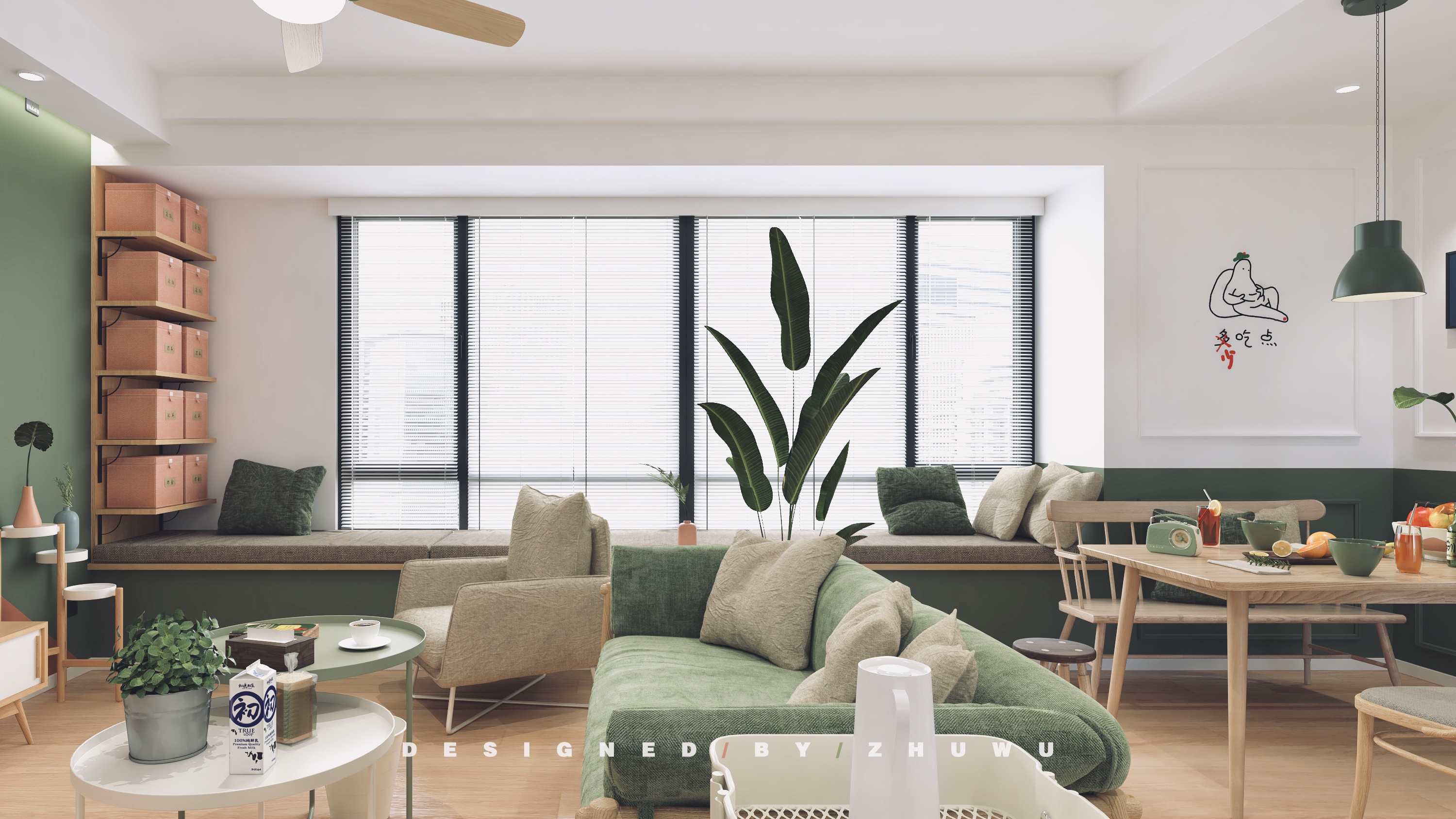 98㎡北欧复古混搭家装 | 低成本个性体验-36