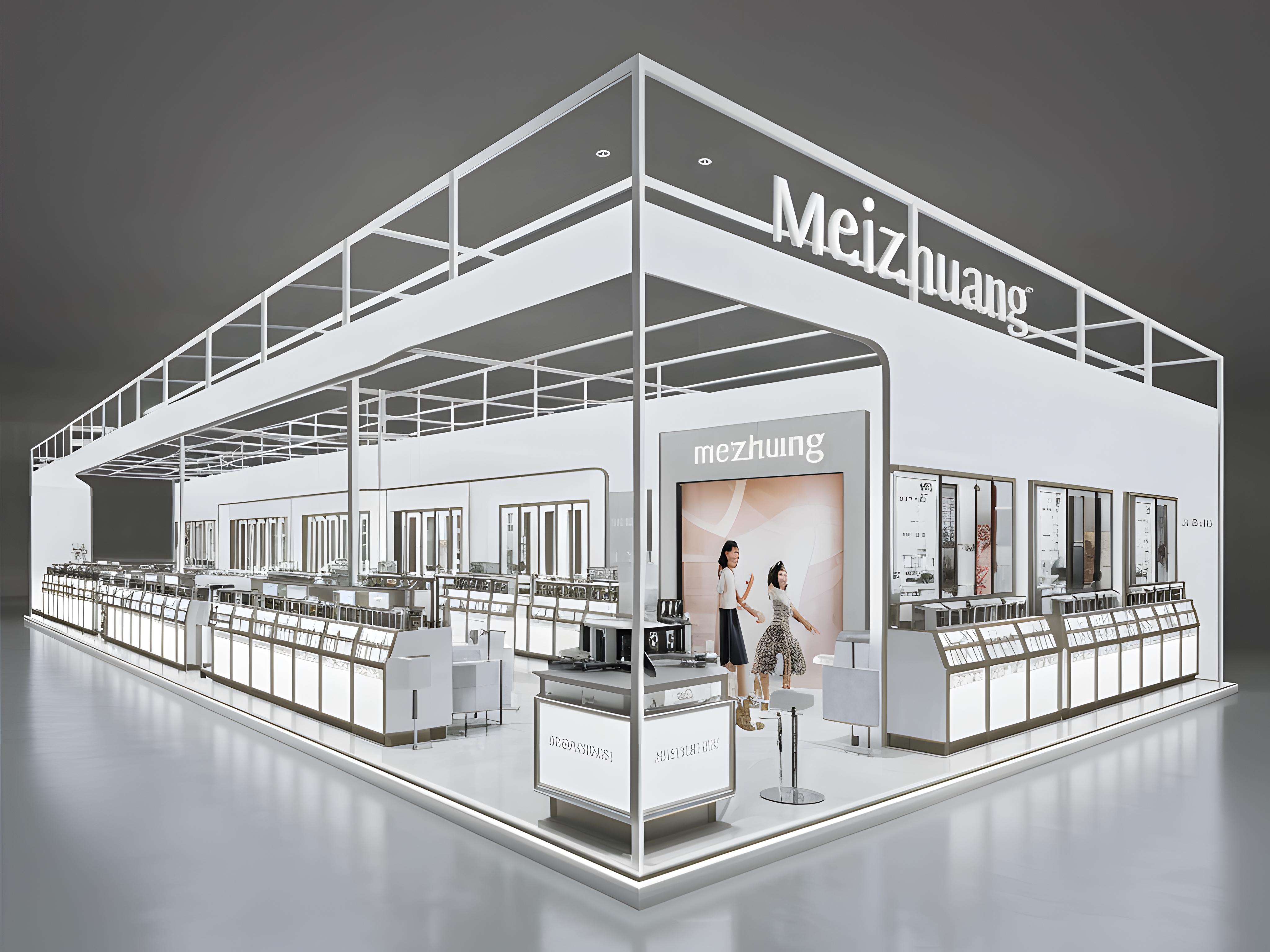 Beauty cosmetics display store booth-11