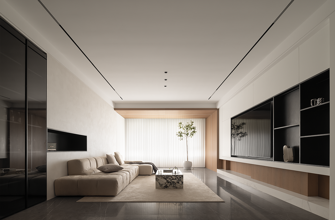 170㎡简约大平层，暖白原木的细腻优雅 | 深零设计-17