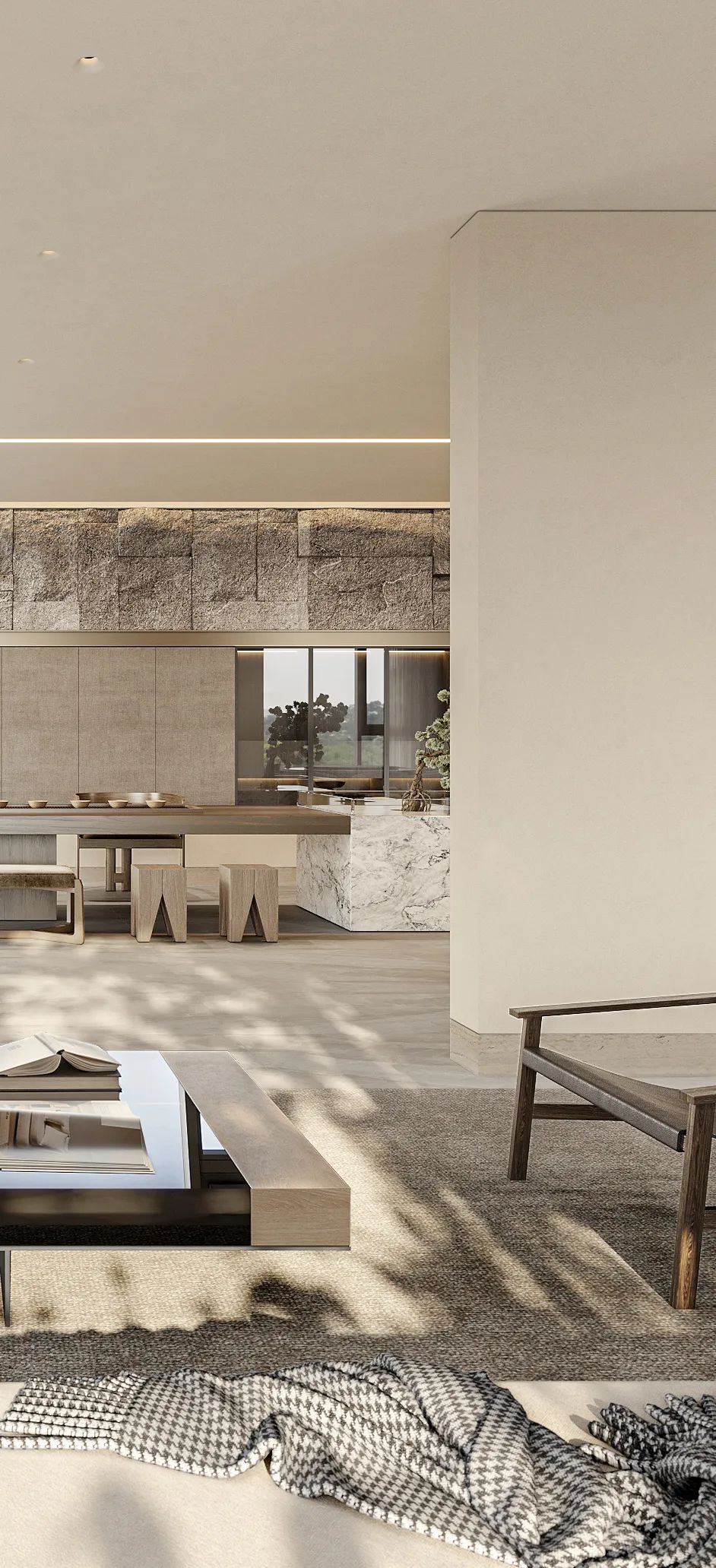 SeeDesign见入设计 ｜「 晴隅 」1000㎡ 侘寂风艺术美宅-17