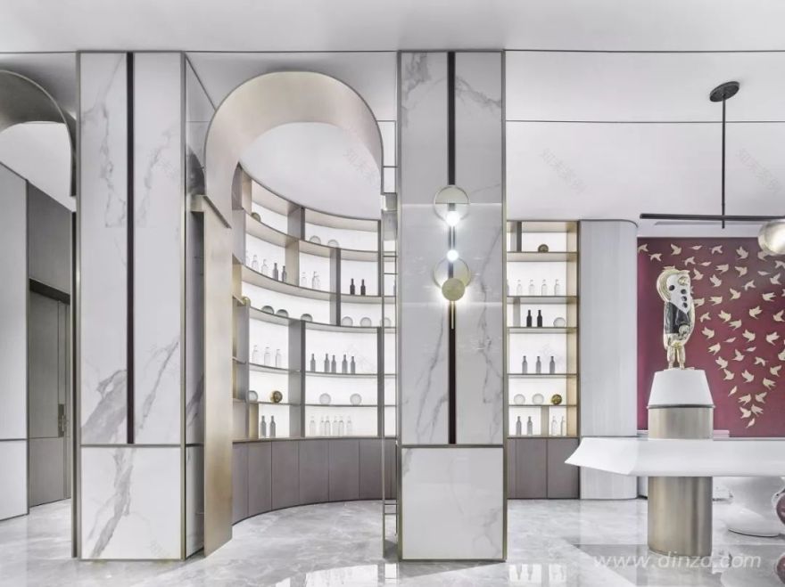 《云水谣》现代轻奢售楼处,融入自然元素,打造优雅空间-26