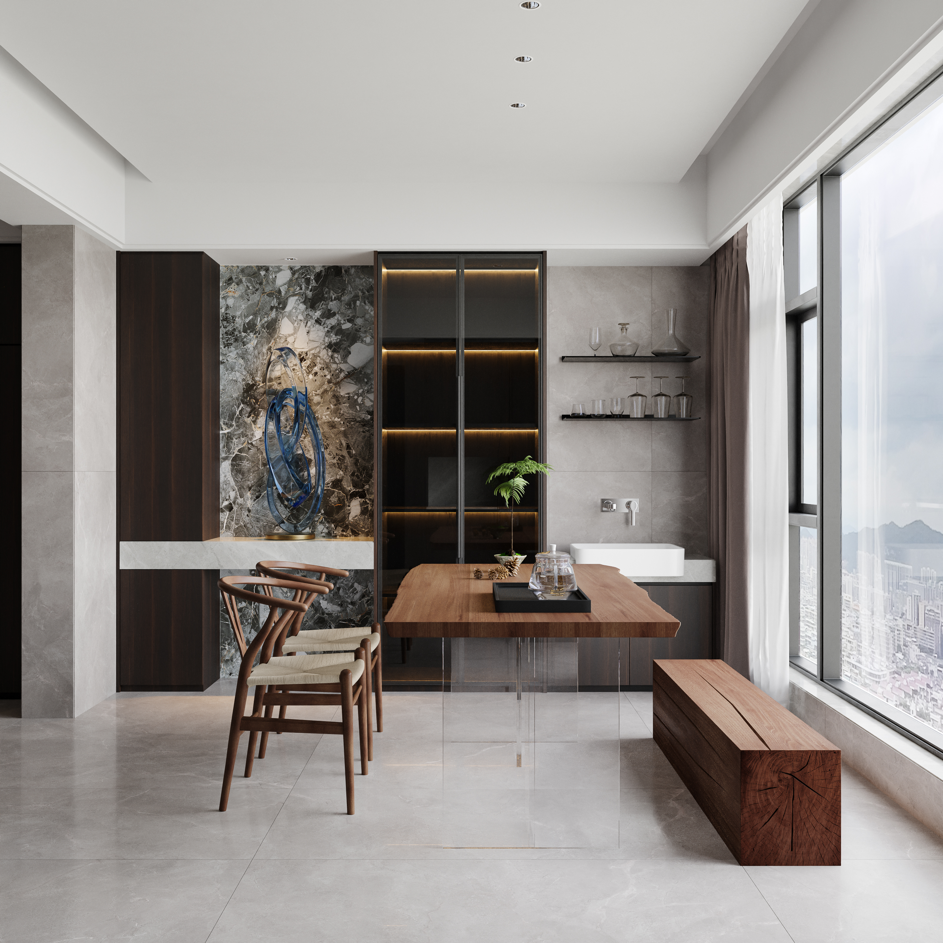 水岸花城现代极简住宅-0