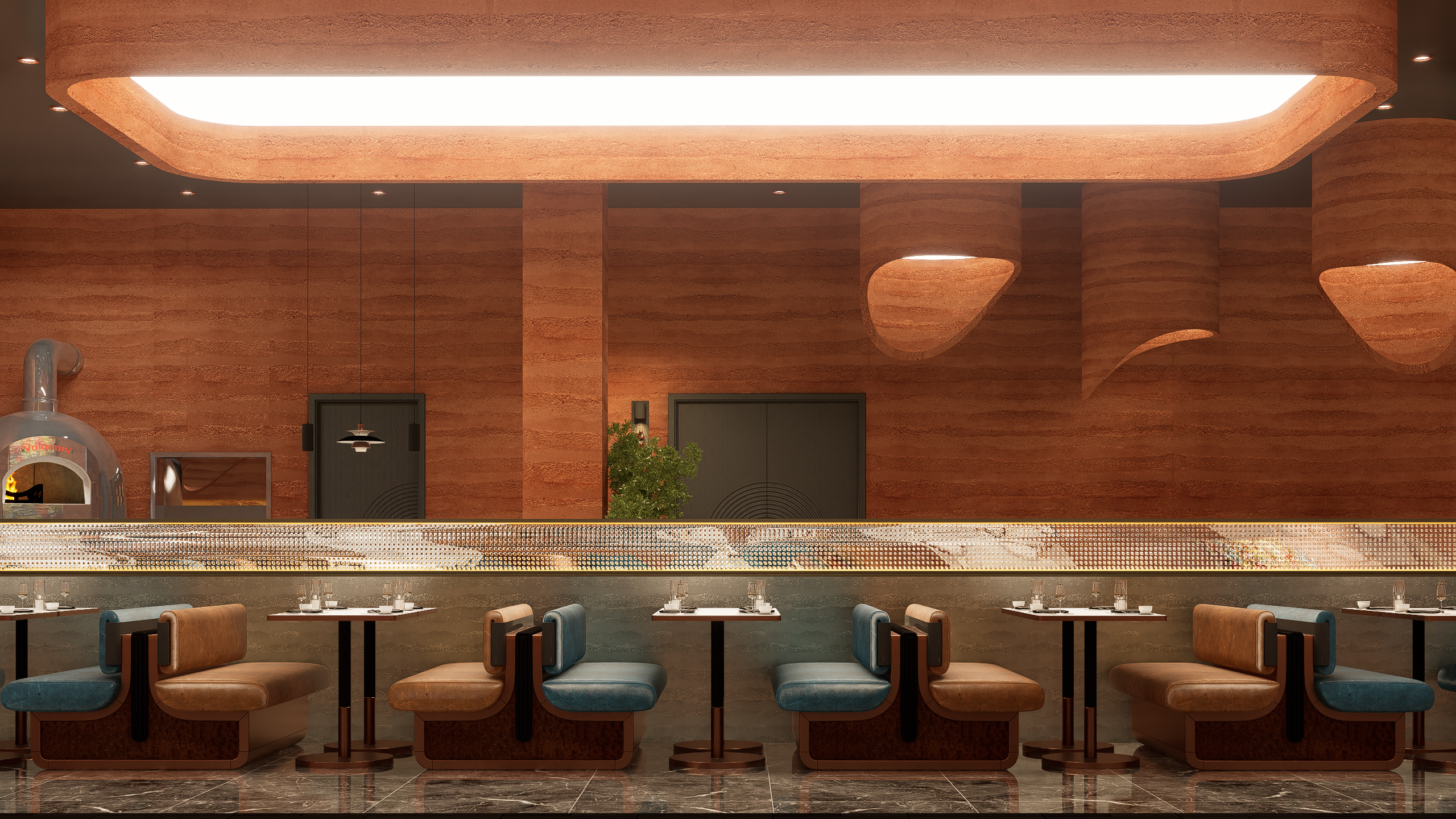 岩彩艺术餐厅餐饮空间设计-11