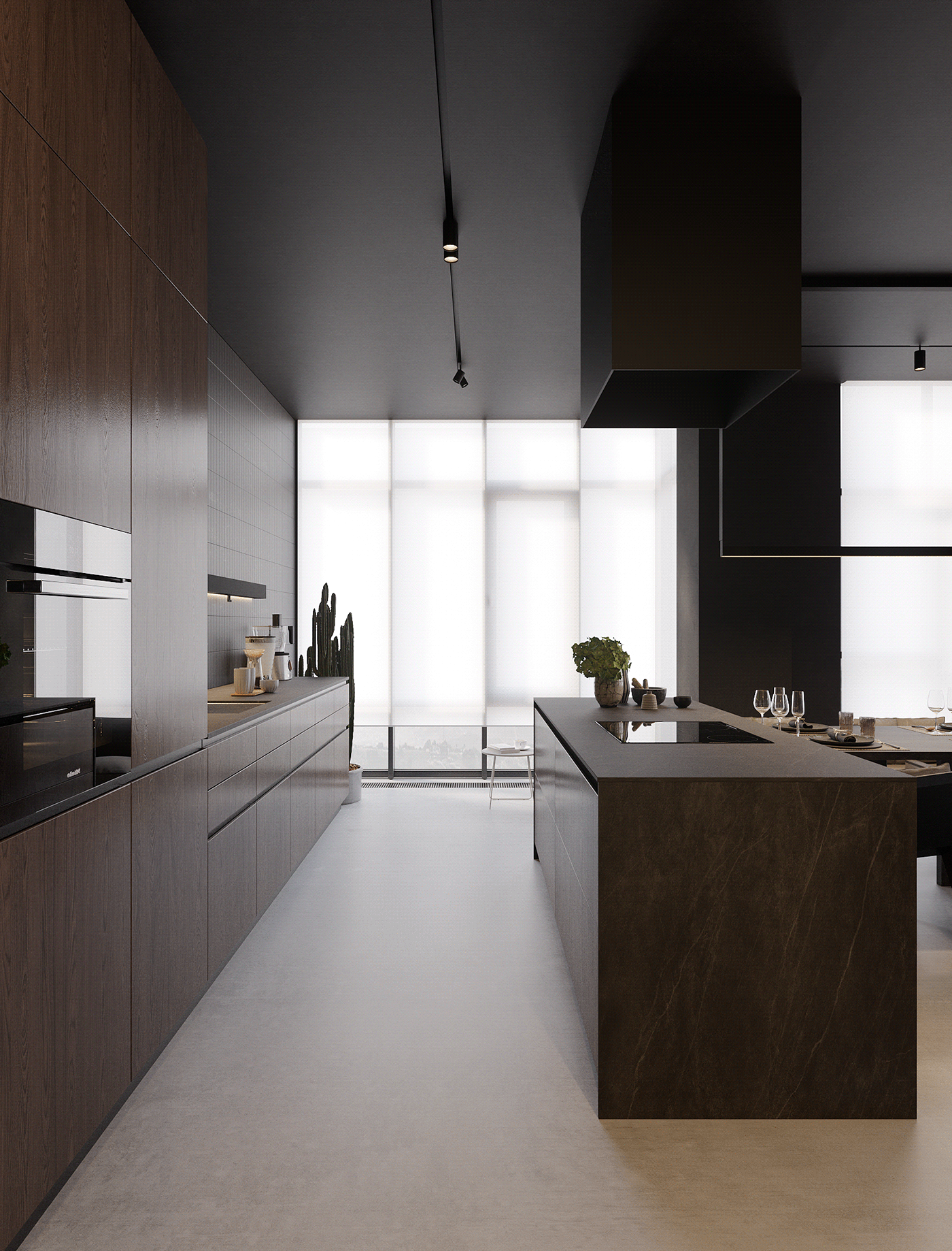 120平 黑红调子 空间设计-6