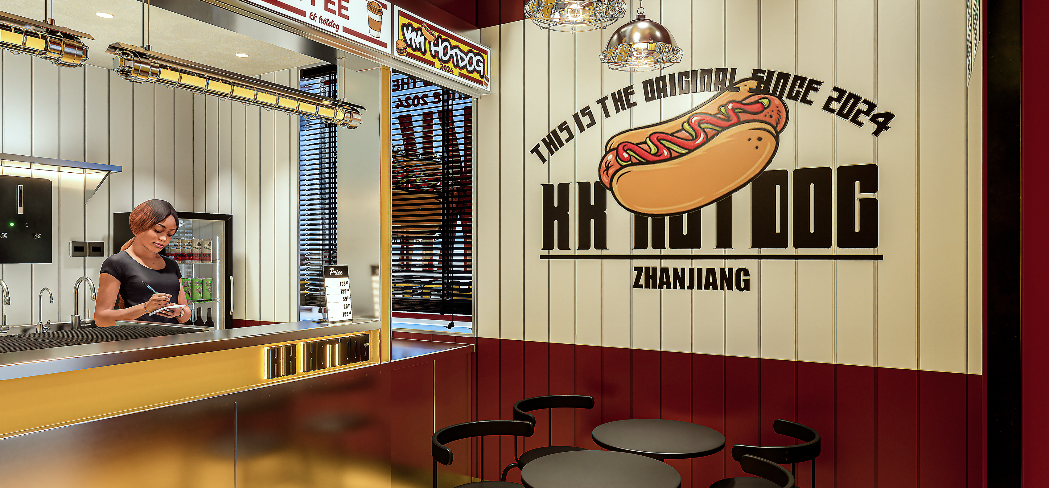 KKhotdog热狗店#美式复古#商业设计#门面设计-4