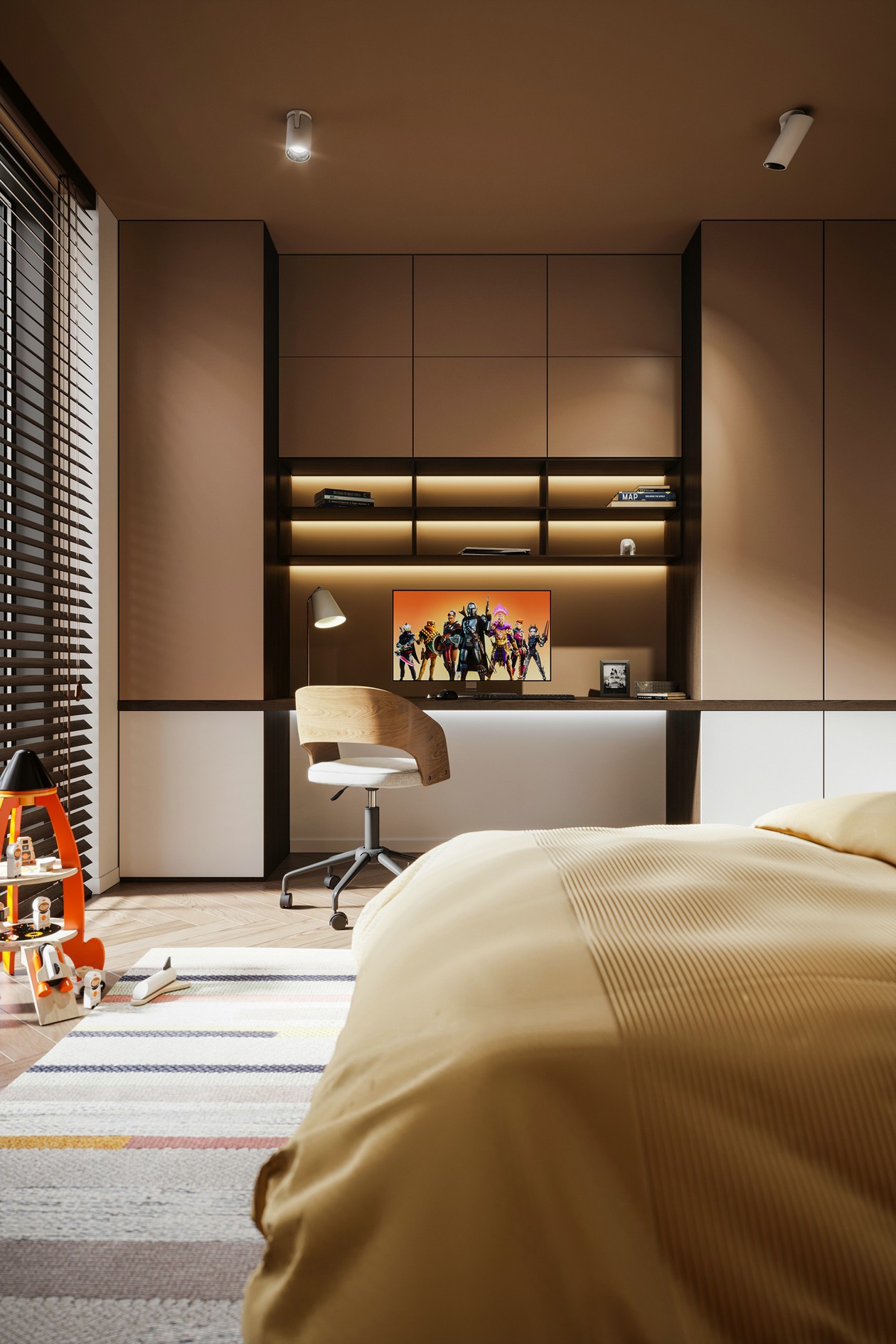 300㎡深色系公寓 邂逅怀旧时光，-11