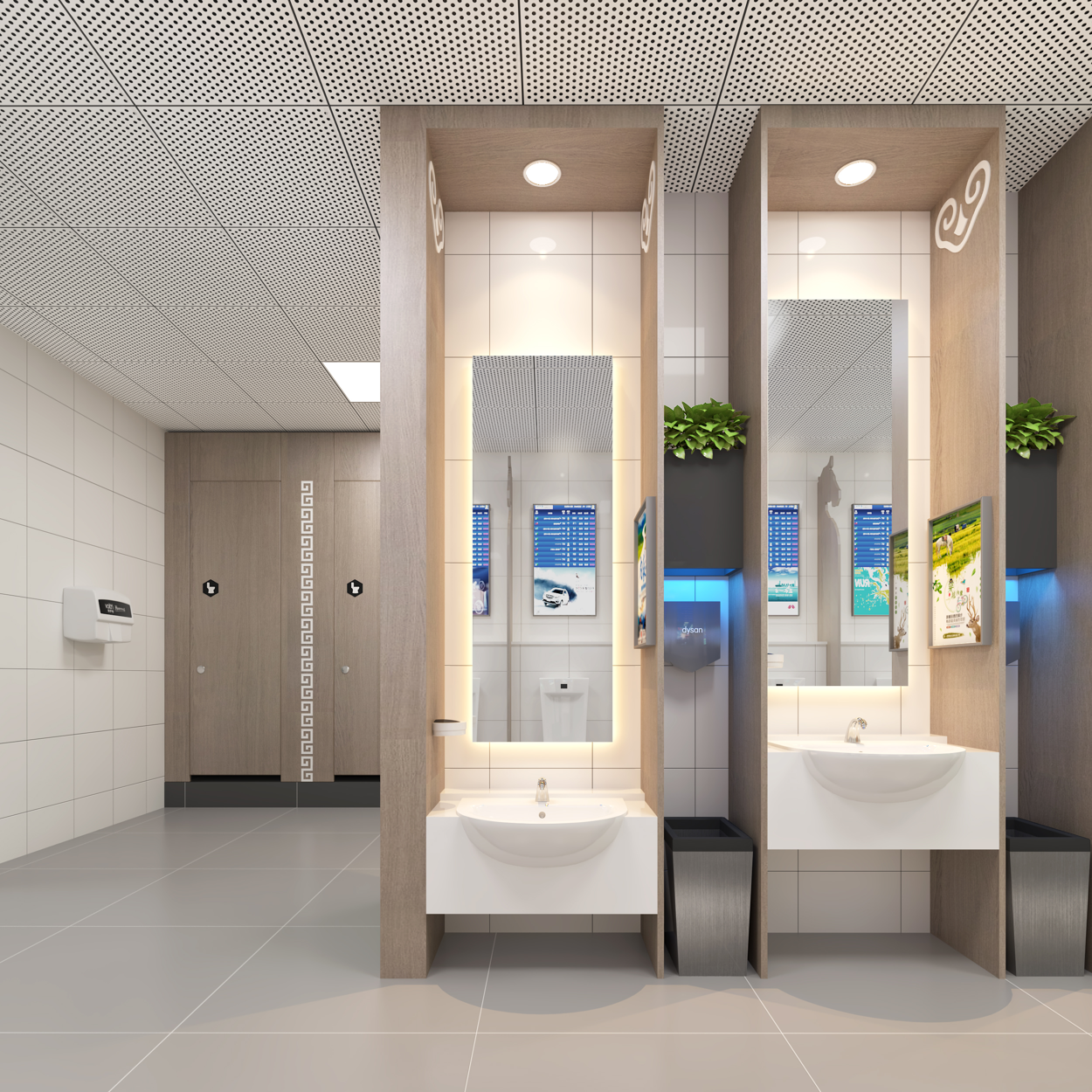 内蒙古呼和浩特白塔机场卫生间文化氛围营造升级-7