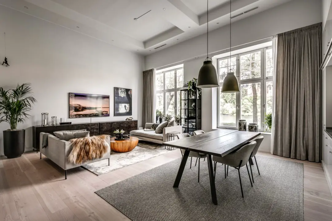 瑞典斯德哥尔摩工业建筑中的玻璃设计双层公寓-9