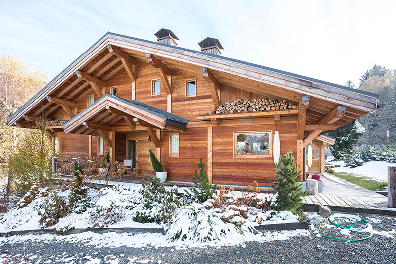 法式阿尔卑斯山现代红 ski Chalet-2