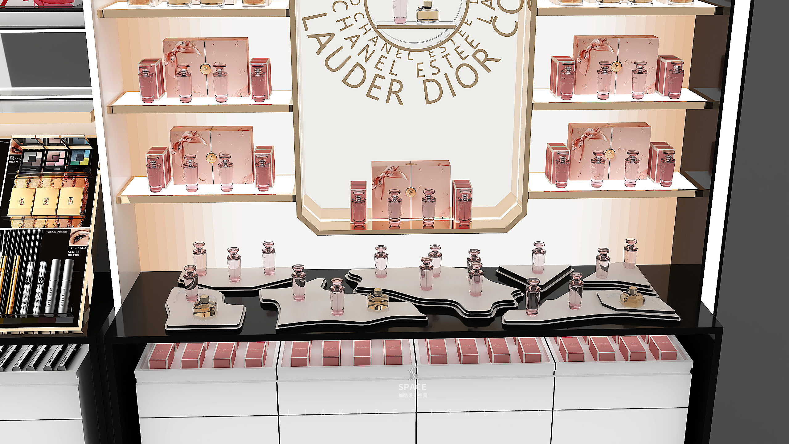 美妆进口品背柜设计-8