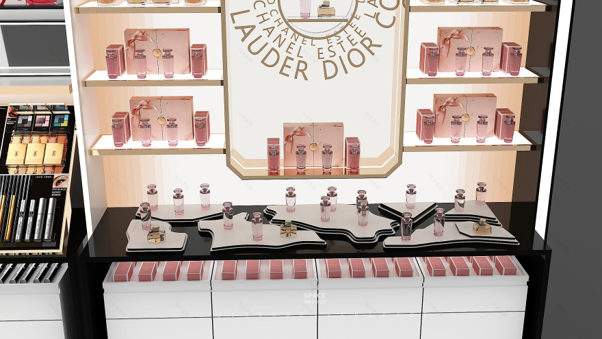 美妆进口品背柜设计-8