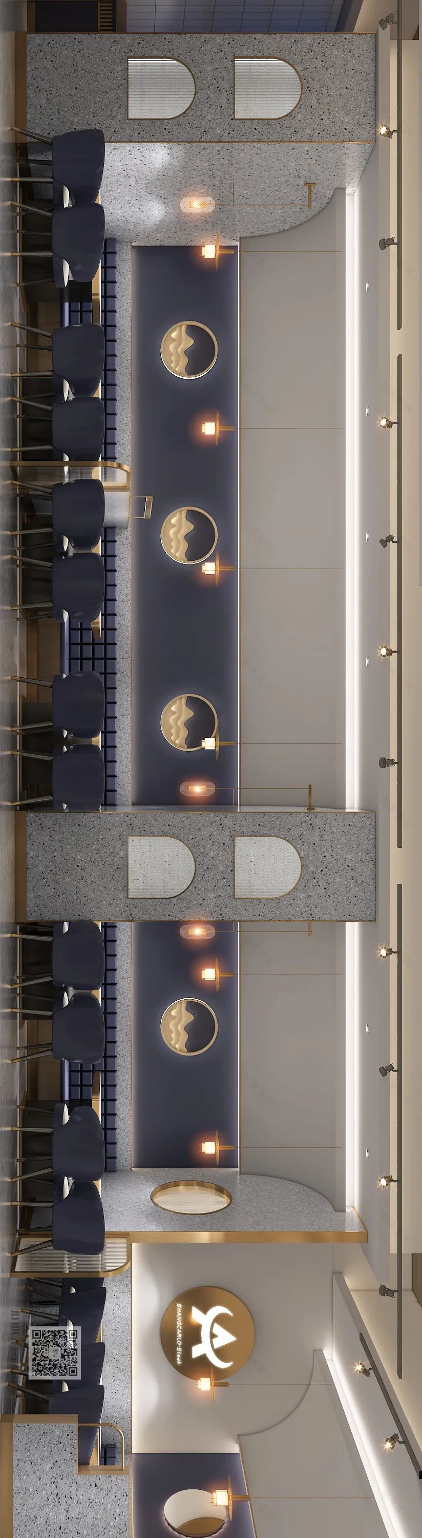 弧形搭建尚卡罗牛排空间秩序——漳州旗舰店设计-17