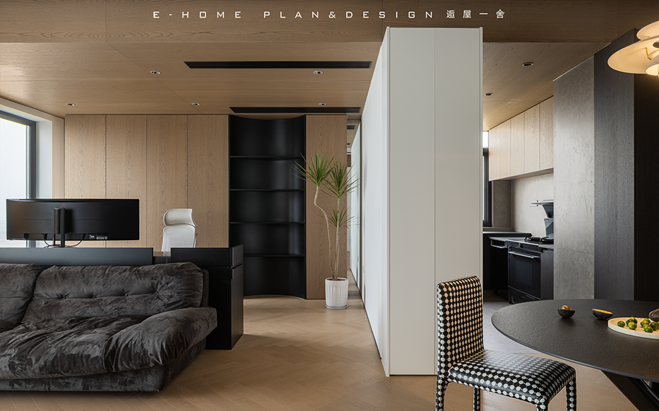 在墙角嵌镜子，给冰箱挪新家，用线条制造生活波动-14