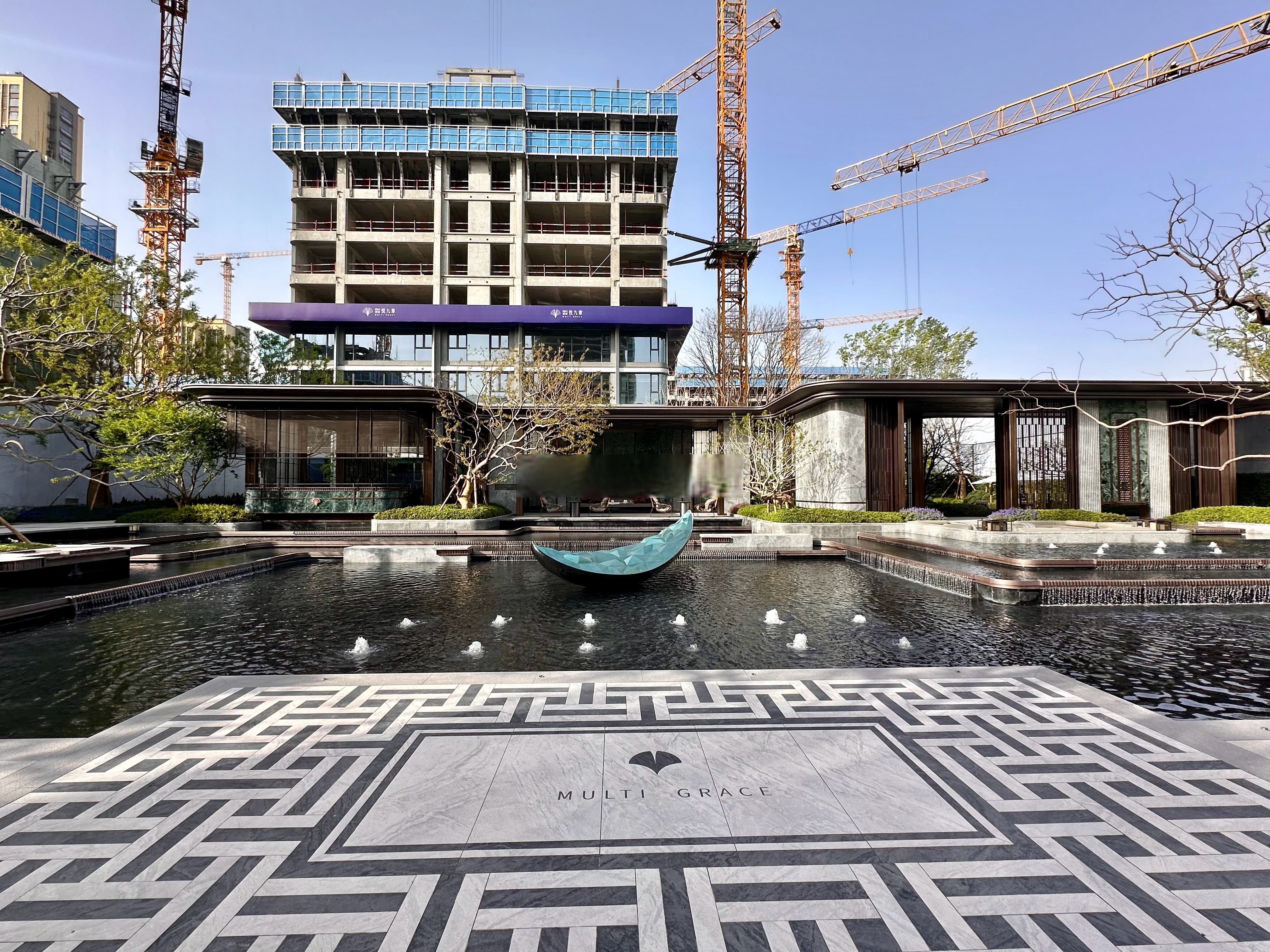 小区园林景观水景及酒店入口不锈钢景墙-3