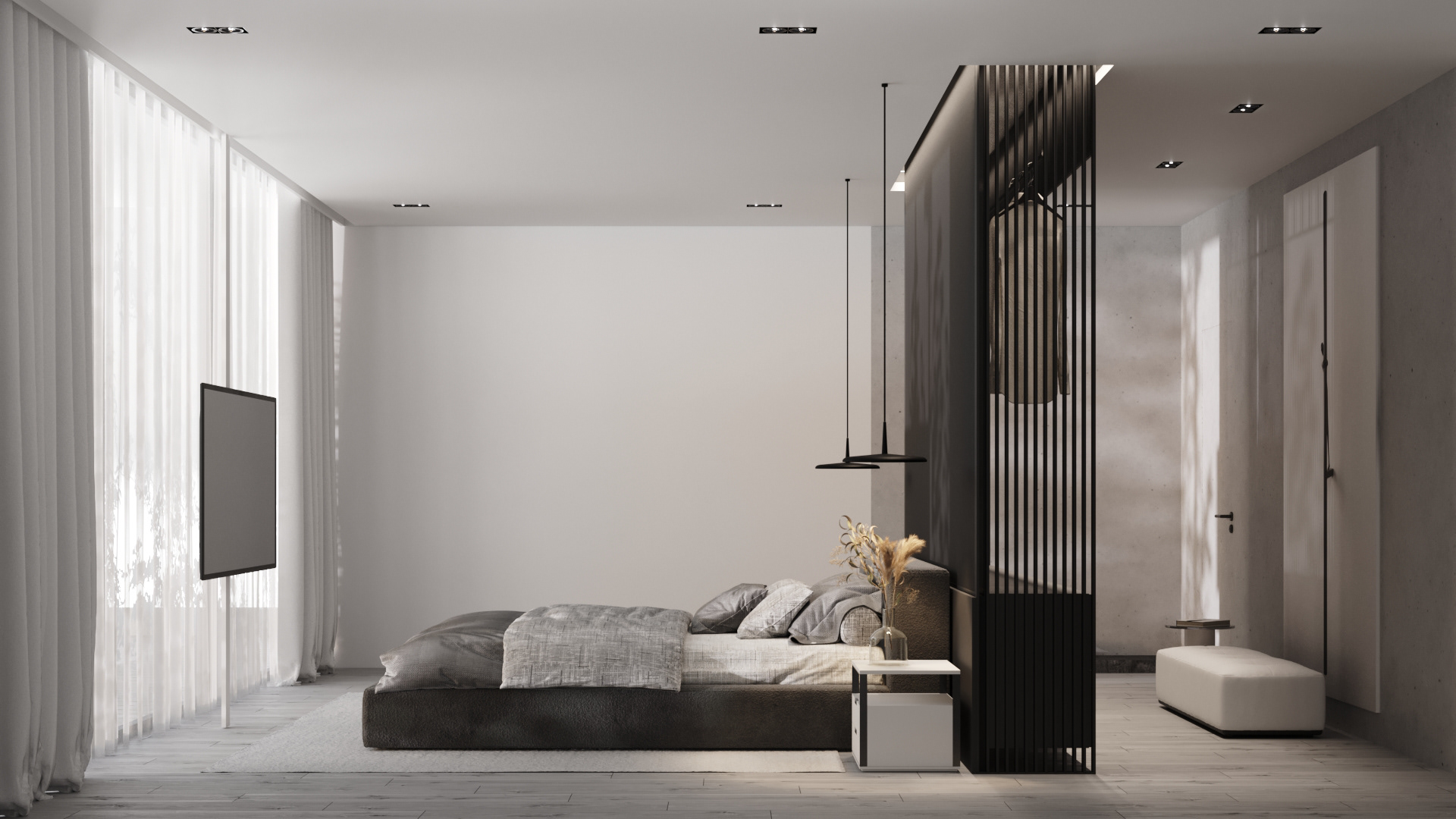 简约灰调子大空间设计-23