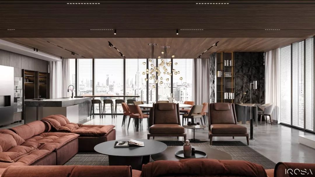 乌克兰 IQOSA 工作室打造野性公寓,粗犷与精致的完美融合-33