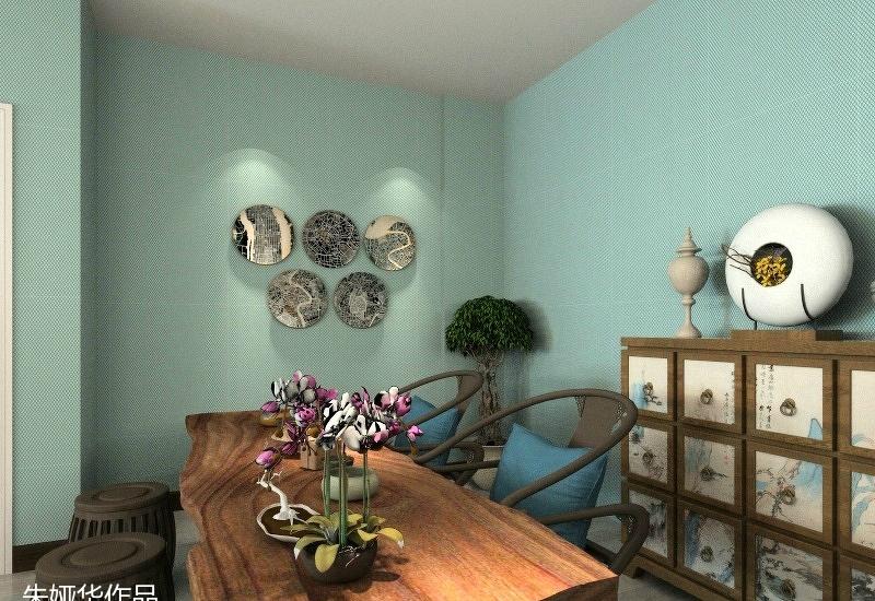 浪漫粉色餐厅，原木餐桌打造情调空间-2