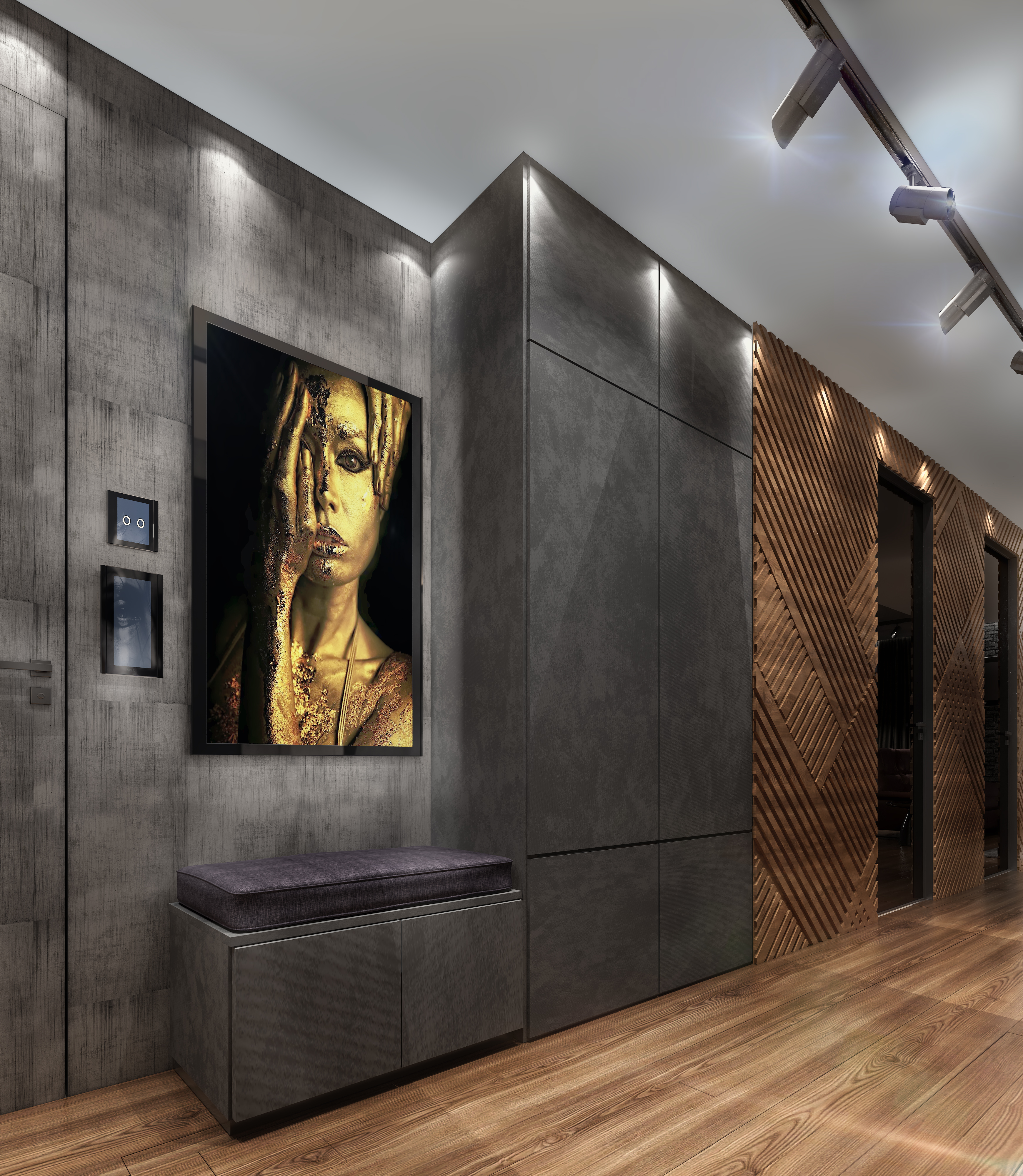 Modern light dark hall-1