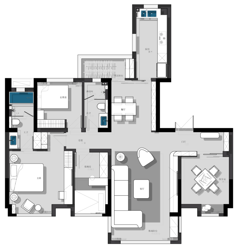 原木极简盐系风格家居设计丨中国湖南丨周笙笙全案设计工作室-4