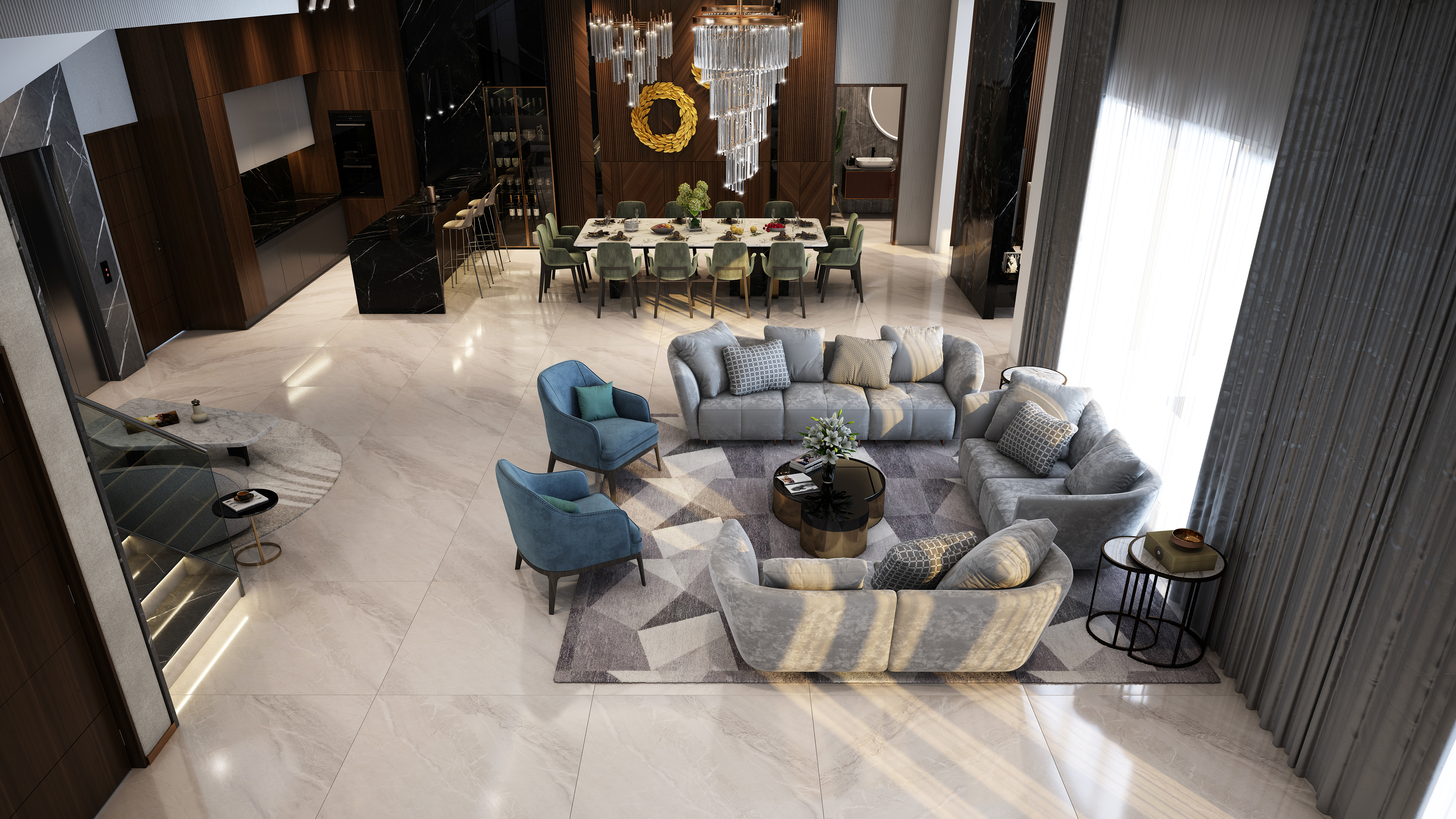 PANTRY,DINING& LIVING 室内设计丨Anish_Visuals-9