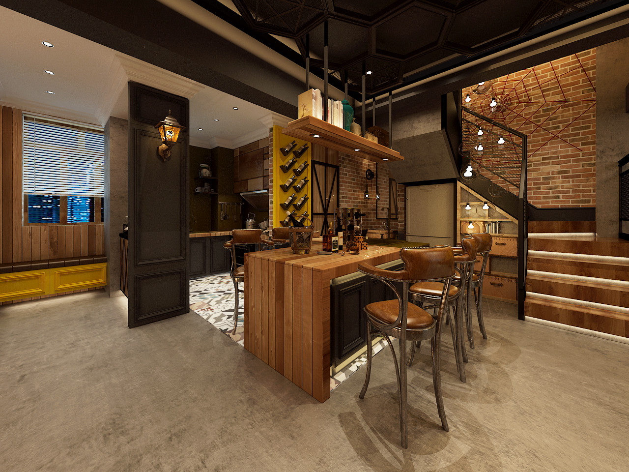 充满工业风格的房子-12