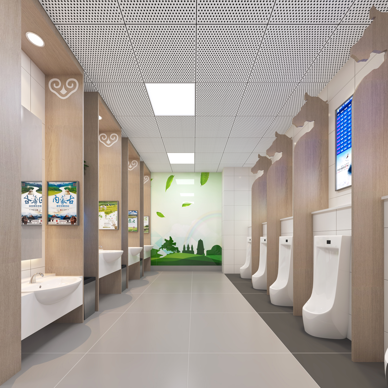 内蒙古呼和浩特白塔机场卫生间文化氛围营造升级-6