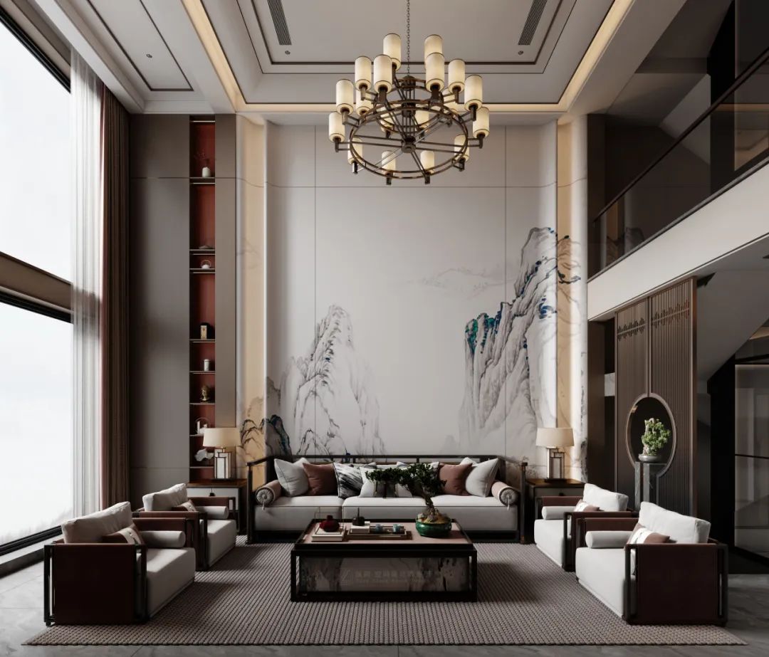 湖南浏阳长兴城 500㎡新中式叠墅丨中国湖南丨纵向·空间设计-13