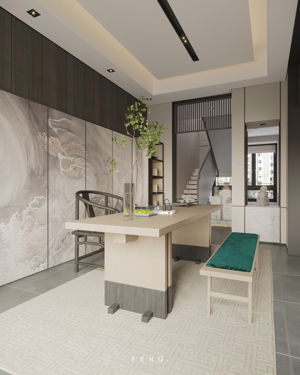 现代中式·总裁府邸 · 卓越海畔山复式样板房丨中国中山丨锋 FENG.-35