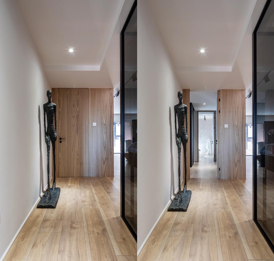 平层空间的黑与木色之美丨莫迪夫设计-13